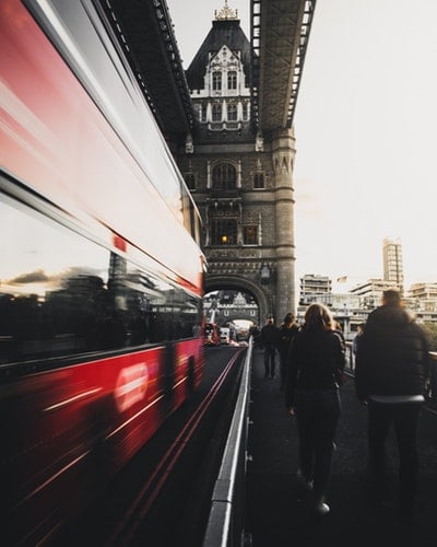 London bus tower bridge