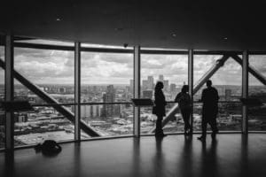 people at a window