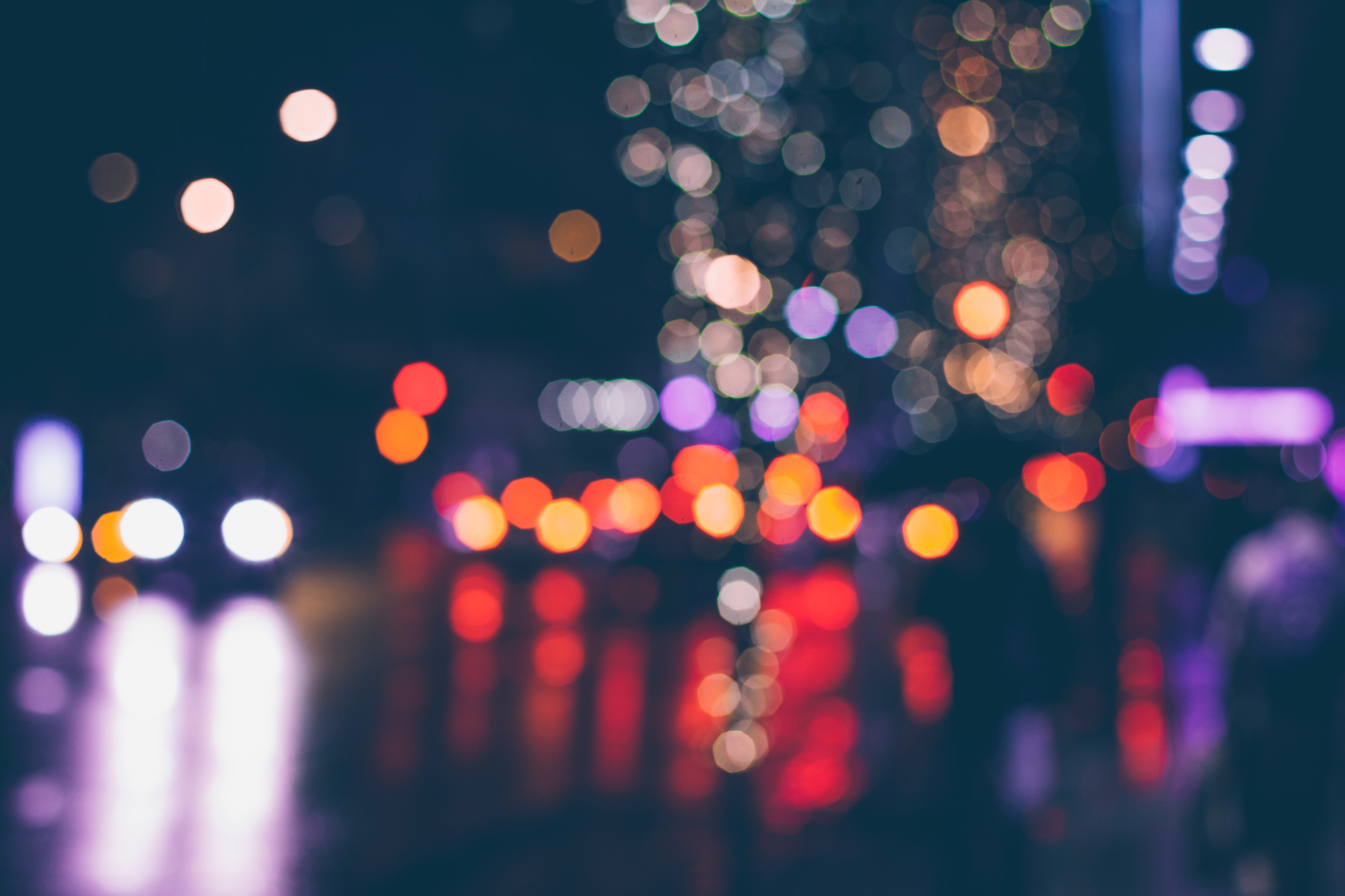 street lights blurred