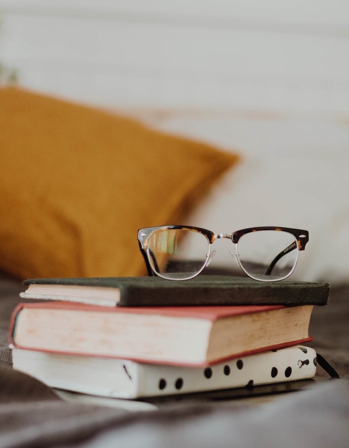 books and glasses