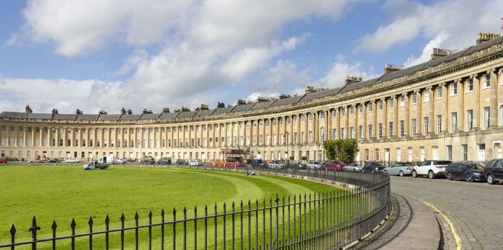 The Royal Crescent in Bath, UK.
