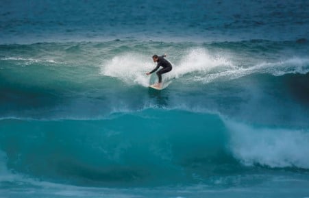 Surfing in Newquay in Cornwall. 