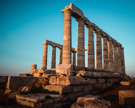 Temple of Poseidon, Cape Sounion in Greece.