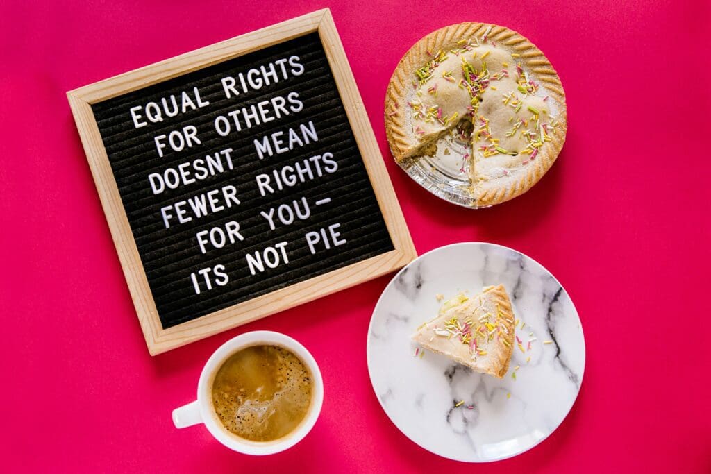 Equal rights for others doesn't mean fewer rights for you - its not pie.