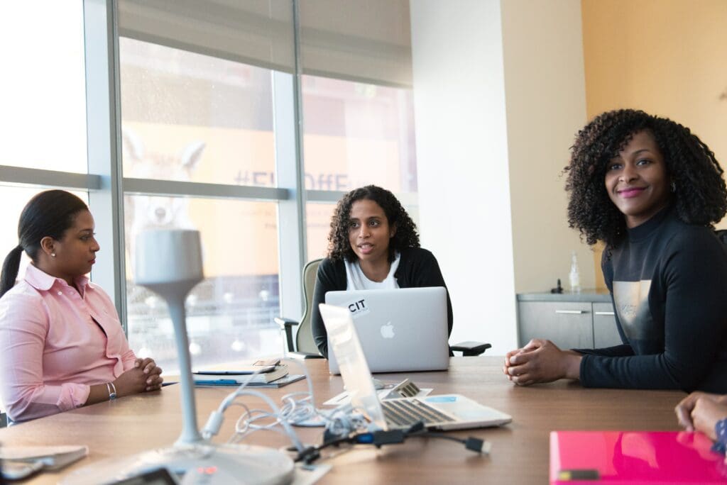 People holding a face to face meeting - business travel