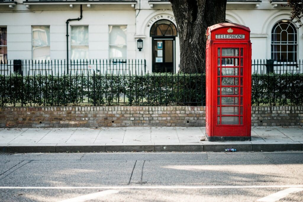 Red telephone box in London, UK - cities for your next bleisure stay
