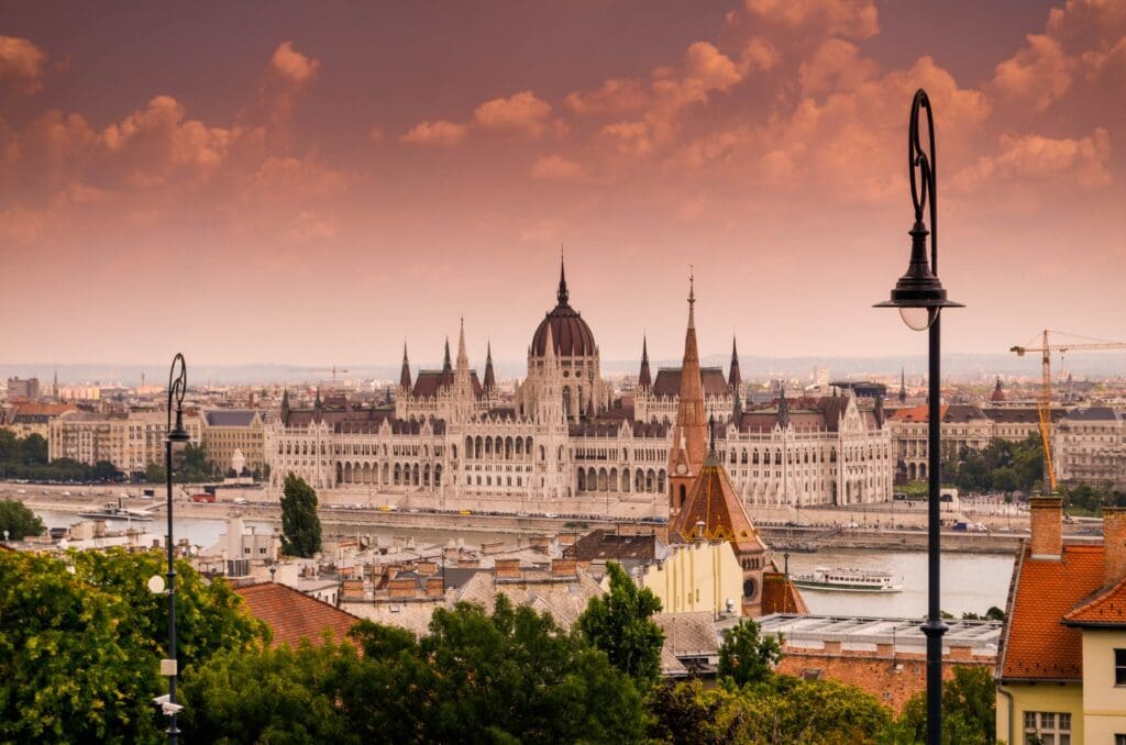 View of Budapest sunset