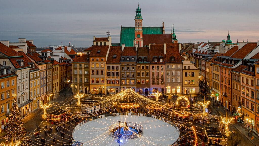 Christmas market in Old Town, Warsaw