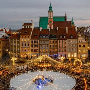 Christmas market in Warsaw, Poland