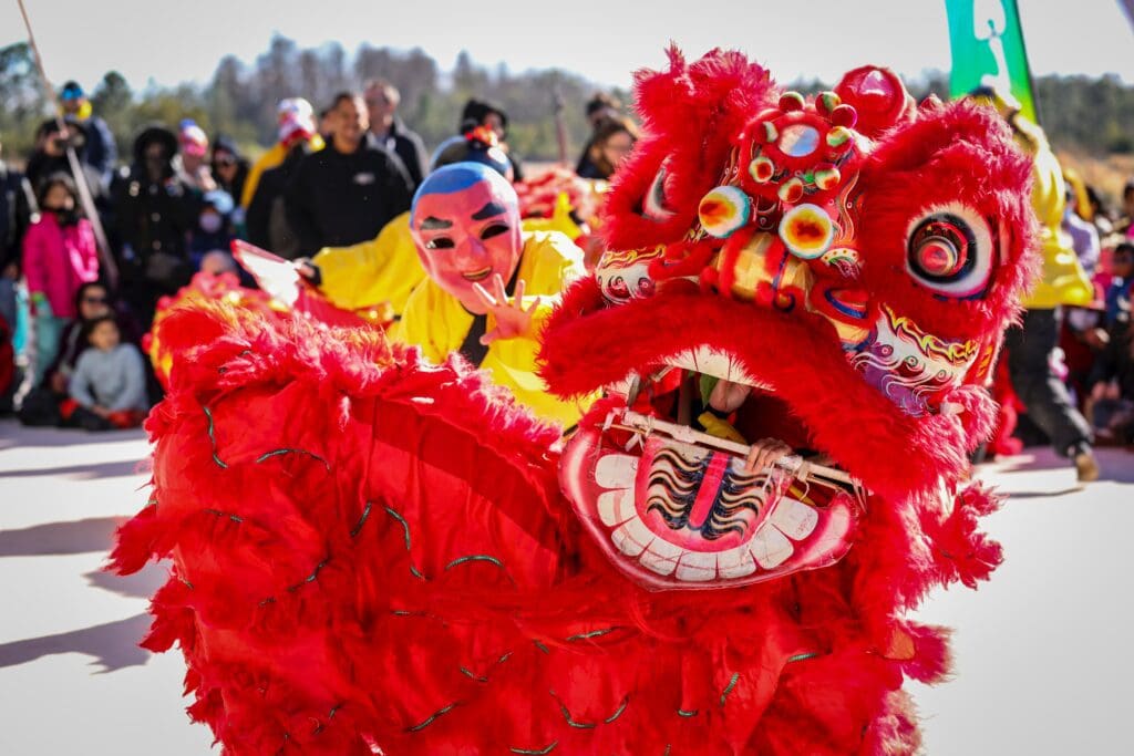 Dragon dancing at the Chinese New Year