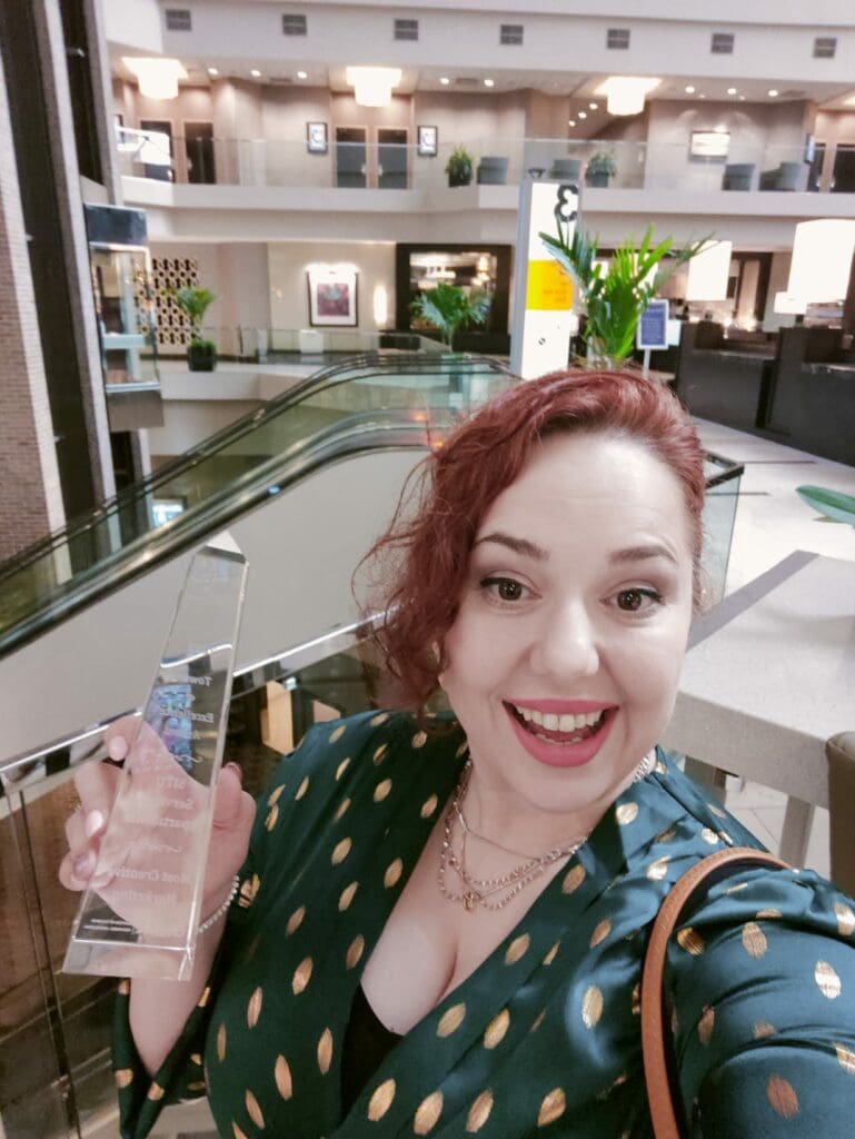 Tamara Edgar, Senior Marketing Manager at Situ Serviced Accommodation - Situ winning Best Creative Marketing at CHPA Tower of Excellence Awards 2023