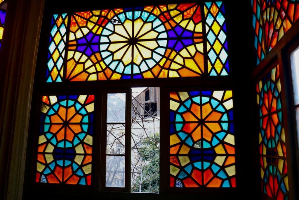 A stained glass window in Betlemi - places to visit in Tbilisi