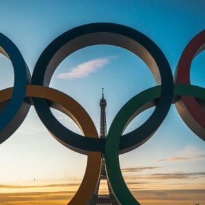 Eiffel Tower and Olympics symbols