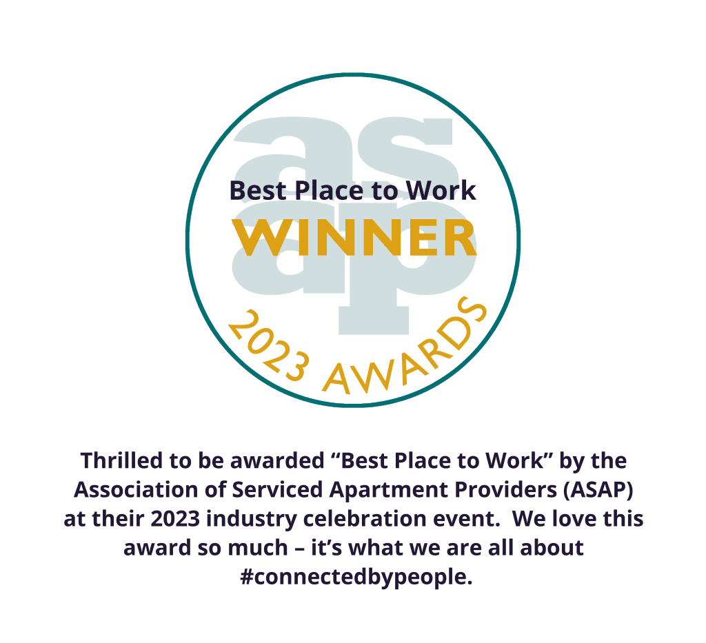Best place to work winner - ASAP (Association of Serviced Apartment Providers) Awards 2023