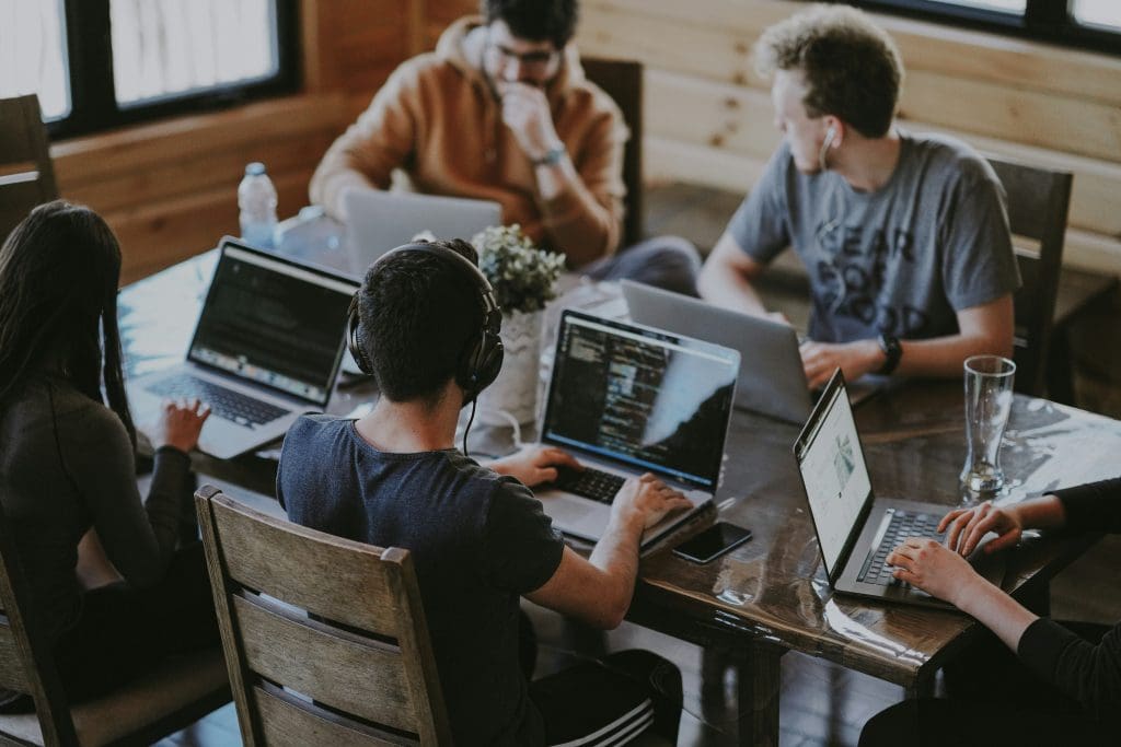 Business in Houston - people working on laptops