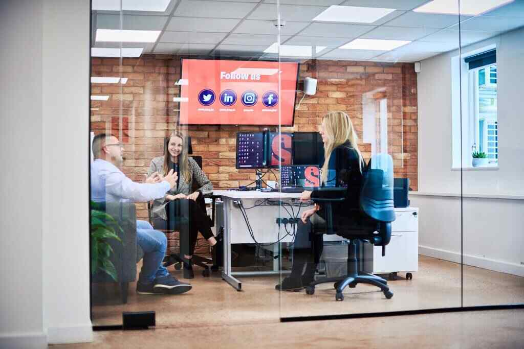 People on meeting in an office, Situ, Exeter.