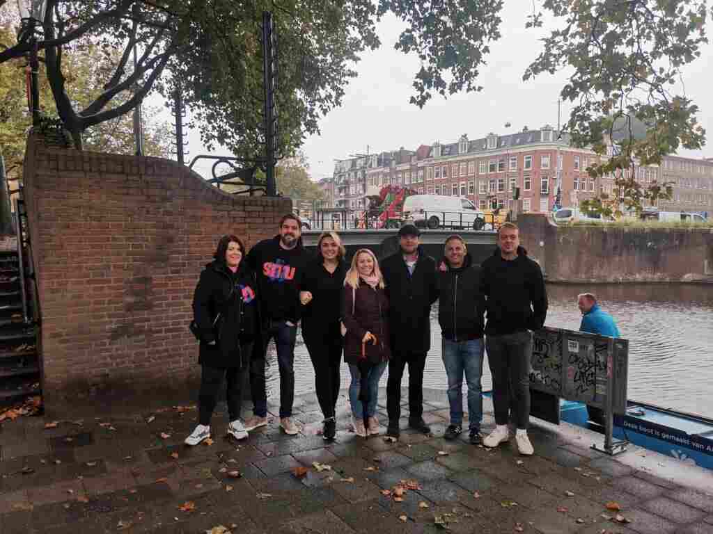 Team before litter picking with Plastic Whale in Amsterdam.