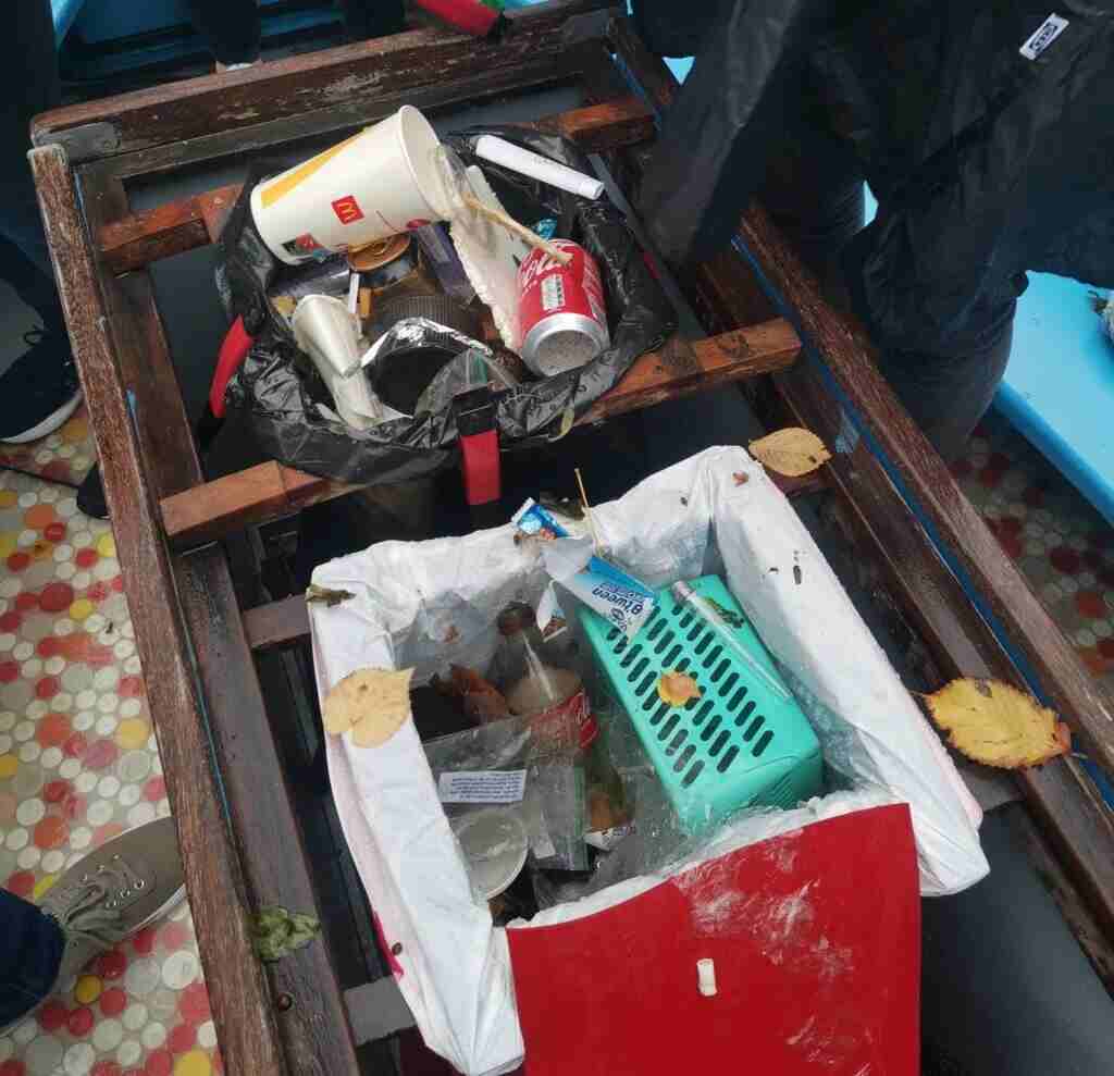 Collecting litter in Amsterdam