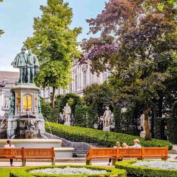 Park in the Square of Petit Salon, Brussels.