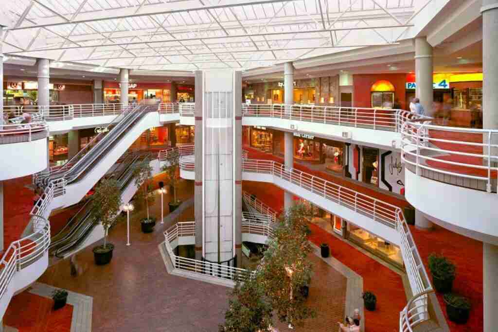 A three level mall in the movie