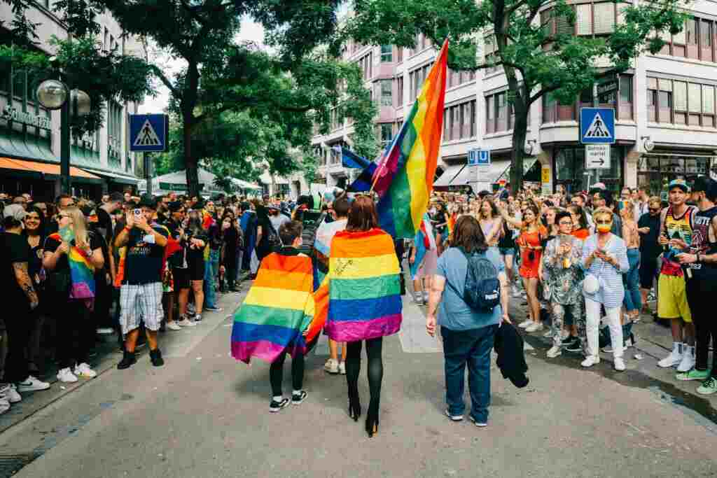 LGBTQ+ community celebration on the street