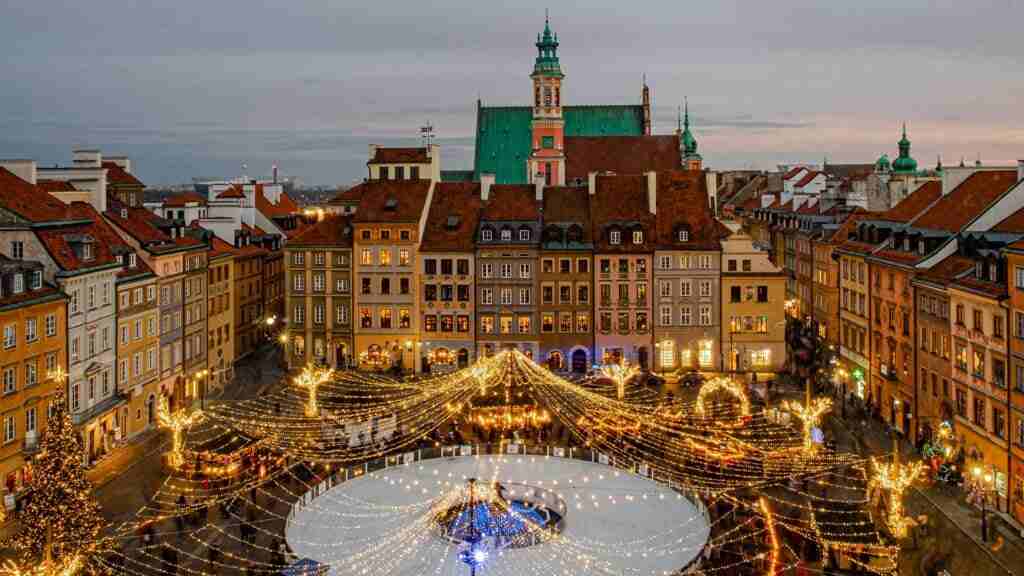 Christmas market in Old Town, Warsaw