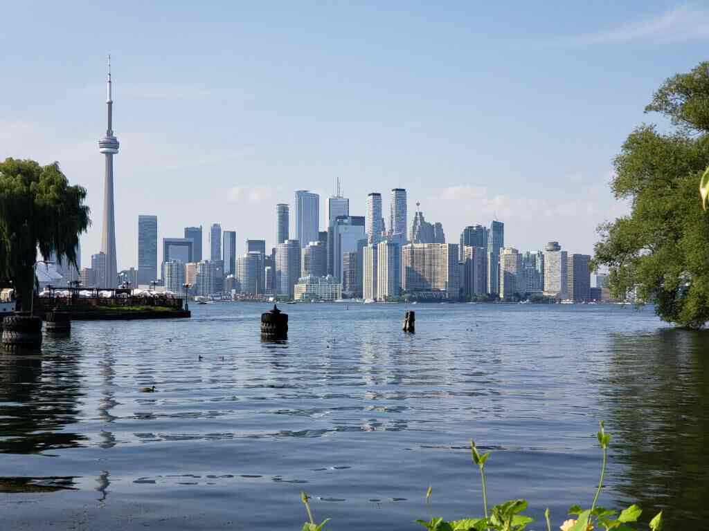 City with buildings and sea side in Canada