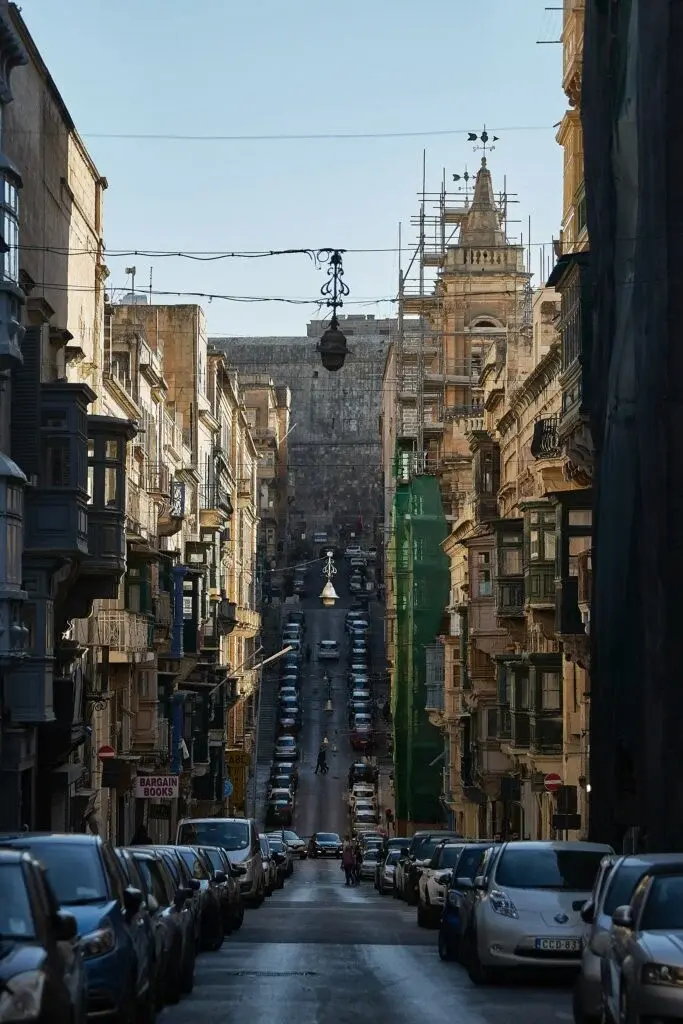 things to do in Valletta on a business trip - steep hill in Valetta City
