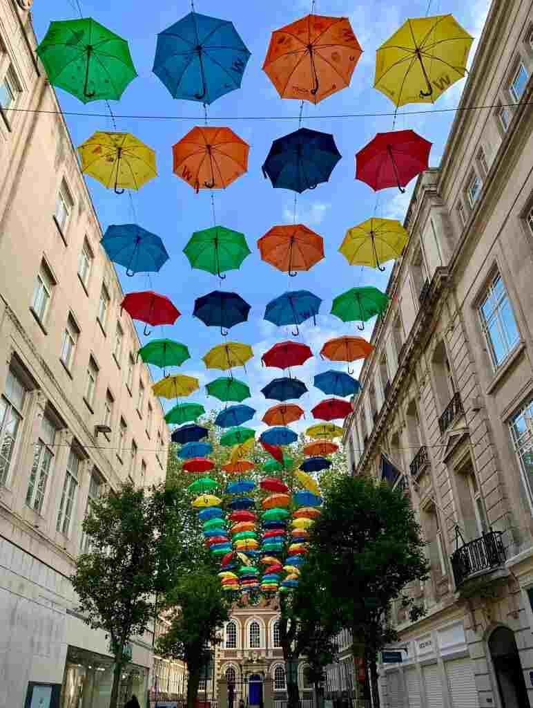 liverpool umbrellas in the sky