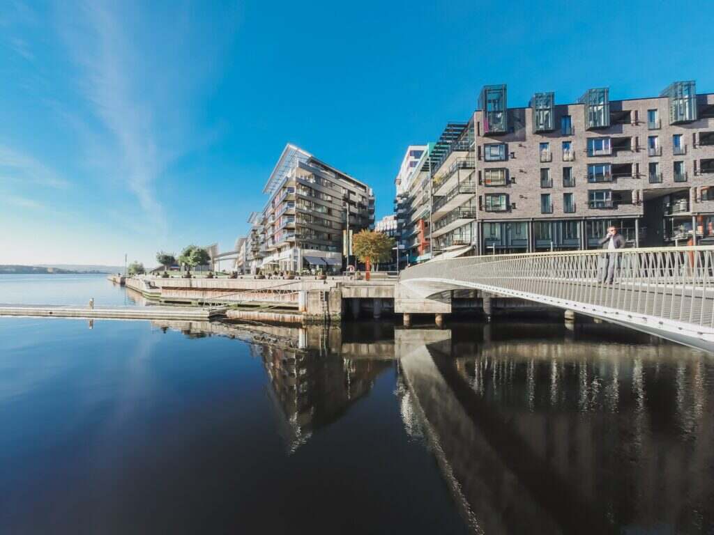 Aker Brygge bridge in Oslo.