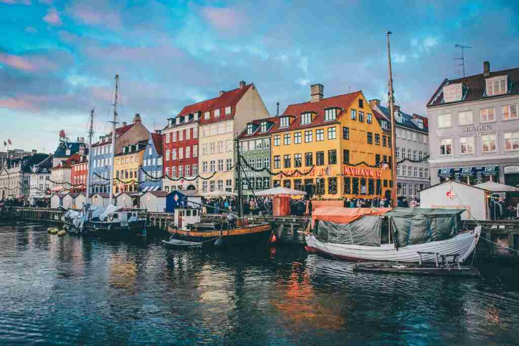 colourful buildings along the harbourfront of the Copenhagen