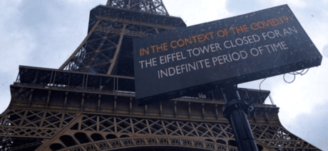Eiffel Tower in France due to the coronavirus