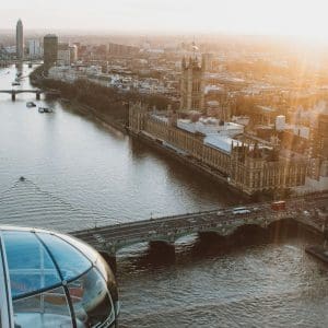 The River Thames and the Houses of Parliament as seen from the London Eye