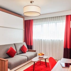 Living room in Birmingham City Centre Apartments