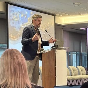 Speaker at a conference