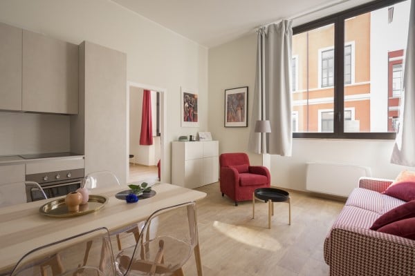 living area in London serviced apartment