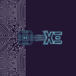 Teal outline of the Xenia logo