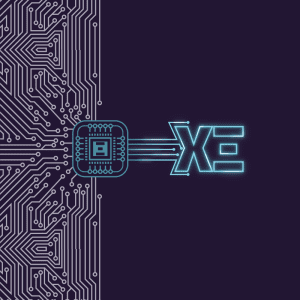 Teal outline of the Xenia logo