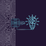 Teal outline of a lightbulb