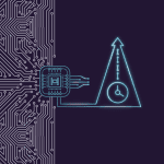 Teal outline of a clock