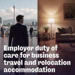 A business traveller and business travel accommodation