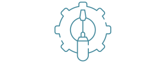 Cog and screwdriver icons