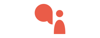 Coral person chatting icon