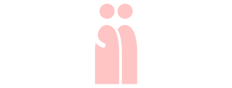 A pink icon of two people