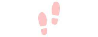 A pink icon of footsteps
