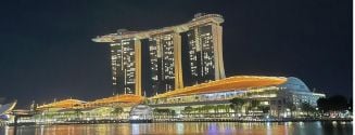 View of Marina Bay Sands at night